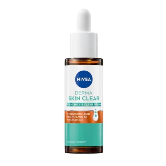NIVEA DERMA ACNE CARE Skin Clear & Protect Serum with Hyaluronic Acid, Niacinamide, Pro-Vitamin B5, 30ML
