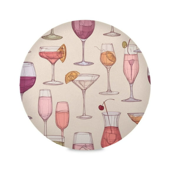 Round Placemat Heat Resistant & Wrinkle-Free Dining Table Decor Placemat For Home & Weddings Cocktail