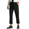 thumbnail image 4 of INSPIRE CHIC Men's Cropped Pants Slim Fit Flat Front Ankle-Length Dress Pants 28 Bright Black, 4 of 7