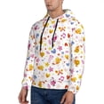 thumbnail image 3 of Wukai Cartoon Birds & Flowers Print Men Hoodies Fleece Sweatshirts Long Sleeve Sweaters Pullover Fall Outfits Winter Clothes-4X-Large, 3 of 7