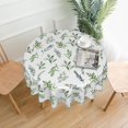 thumbnail image 2 of Leaf Spring Tablecloth 60 Inch Round Waterproof Teal Leaves Sage Green Tablecloth Rustic with Wrinkle Resistant for Party, Picnic, Tabletop, Dining Room, Decorative Patio, 2 of 6