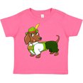 thumbnail image 3 of Inktastic Cute Brown Dachshund in Traditional German Wear Boys or Girls Toddler T-Shirt, 3 of 5