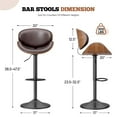 thumbnail image 3 of Fijinhom Bar Stools Set of 2, Adjustable Swivel Barstools with Bentwood Back & Leather Seat for Kitchen, Bar, Dining Room, 3 of 8