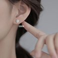 thumbnail image 3 of Sterling Silver Round Simulated Diamond Stud Earrings for Women Teens Round CZ Stud Earrings Set Screw Back Small CZ Ear Stud Set 3 Pairs, 3 of 6