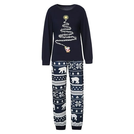 

Christmas Family Holiday Pajamas Matching Set Tree Print Christmas Top Sleepwear