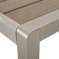 thumbnail image 3 of Ian Outdoor Modern Aluminum Picnic Dining Set with Dining Benches, Natural, Silver, 3 of 9