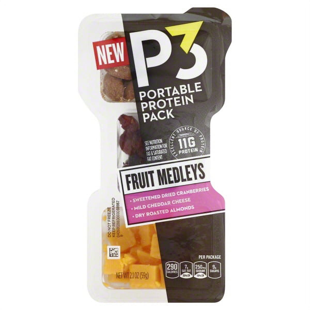 Oscar Mayer P3 Fruit Medleys Cranberries, Mild Cheddar & Almonds Protein Pack, 2.1 Oz.