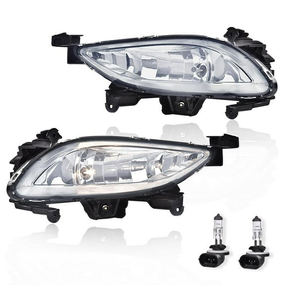 CROSSDESIGN Pair Front Bumper Driving Fog Lights Lamps LH&RH Fit for 2011-2013 Hyundai Sonata