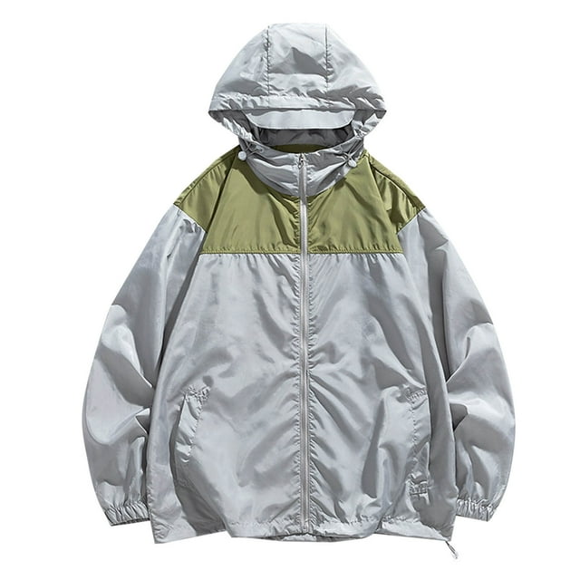 Handshe Veste Extérieure à Capuche pour Hommes, Couleur Tendance - Style Ample, Protection Solaire, Couple