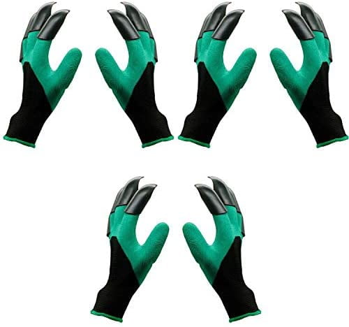 Green Best Gardening Gifts for Women and Men. Garden Gloves with Fingertips Claws for Digging Planting Genie Garden Gloves 