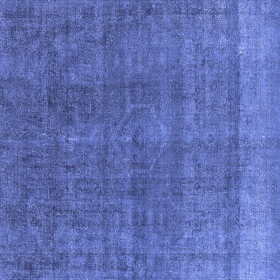 Ahgly Company Machine Washable Indoor Square Oriental Blue Industrial Area Rugs, 3' Square