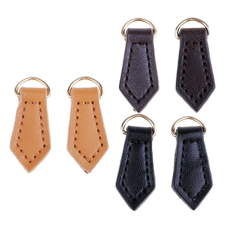 2 Pieces Leather Zip Puller Zipper Pulls Replacement Sewing