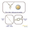 thumbnail image 4 of Gargantilla Italiana 14k De Delfin Y Bolas Tricolor, 4 of 5