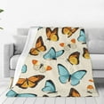 thumbnail image 1 of Fotbe Butterflies Manta de Franela Acolchonada con Estampado, Súper Suave y Esponjosa, Extra Grande para Sofá, Cama, Uso Todo el Año-80"x60", 1 of 7