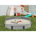 thumbnail image 2 of 75.5''x53''x8.5'' Wooden Octagon Sandbox with Storage, Large Sandpit with Cover for Kids Outdoor Patio Backyard Play, Easy & Quick Assemble, Gray, 2 of 8