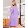 thumbnail image 5 of Ekouaer Zip Up Robes for Women Short Waffle Bathrobe Lightweight Knee Length Housecoat with Pockets Nightgown, 5 of 5