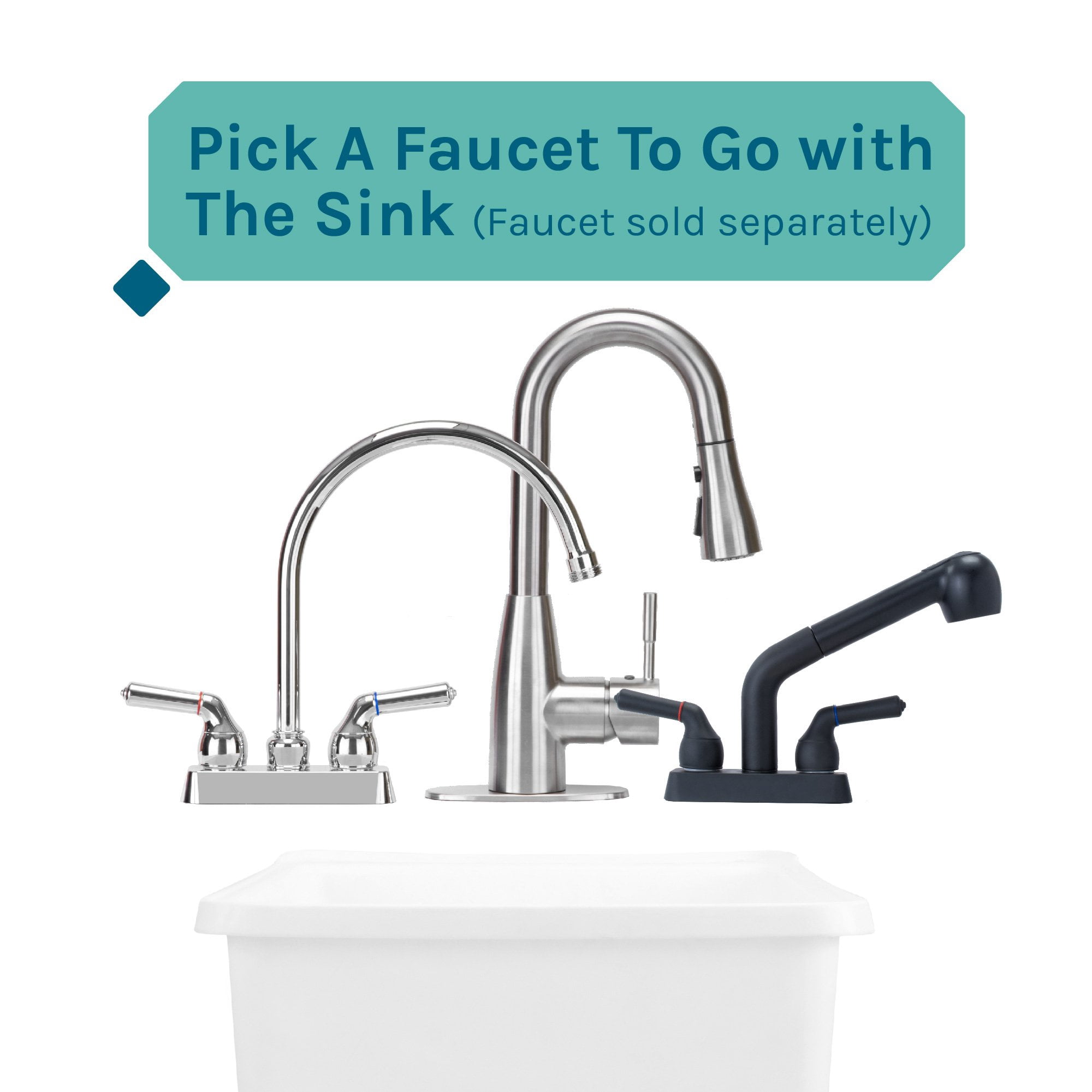 TEHILA Space Saver 16 Gallon White Utility Sink with Black Steel Legs