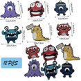 thumbnail image 2 of 12 Pieces Cute Embroidery Stickers, Cute Monsters Embroidered Cloth Stickers, 2 of 5