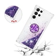 thumbnail image 5 of Funda para Samsung Galaxy S22 Ultra 5G con Brillo Líquido Flotante, Purpurina, Parachoques y Anillo Giratorio Soporte, 5 of 5