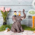 thumbnail image 4 of Bewildely Figuritas de animales resistentes al agua y duraderas de resina de elefante artesanales, accesorios de adorno estables pintados, de interior Decoración Bewildely HA074836-00, 4 of 6