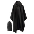 thumbnail image 3 of Esquirla Poncho de Pluie à Capuche Réutilisable avec Poche Veste à Manches Longues pour Extérieur Noir, 3 of 8