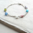 thumbnail image 3 of Pastel Cube Charm Chain Bracelet - Dainty Multi-Color Fashion Jewelry for Spring and Summer Bracelet, 3 of 7