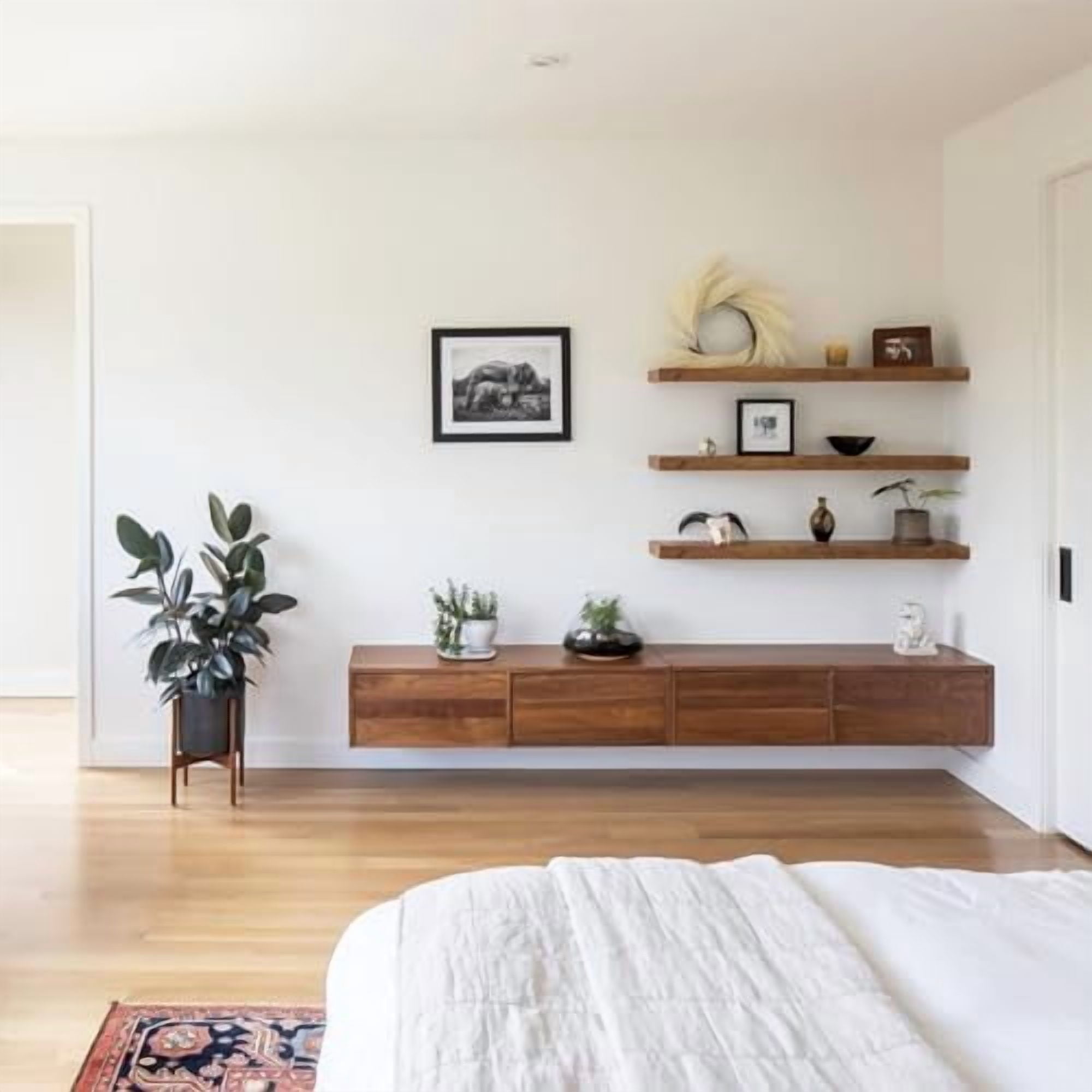Floating Shelves for Wall 55.1" Extra Long - Wall Shelf Bathroom Kitchen Living Room Bedroom Farmhouse Home Decor Display Bookshelf Large 55.1 x 9.3 inch Set of 2, Rustic Brown (008-140BN)