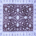 thumbnail image 1 of Ahgly Company Machine Washable Indoor Square Abstract Blue Modern Area Rugs, 3' Square, 1 of 4