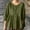 *Army Green, variant on Women's V Neck 3/4 Sleeve Button Down Peplum Blouse,Casual Loose Fit Solid Top Army Green,Women's Plus L