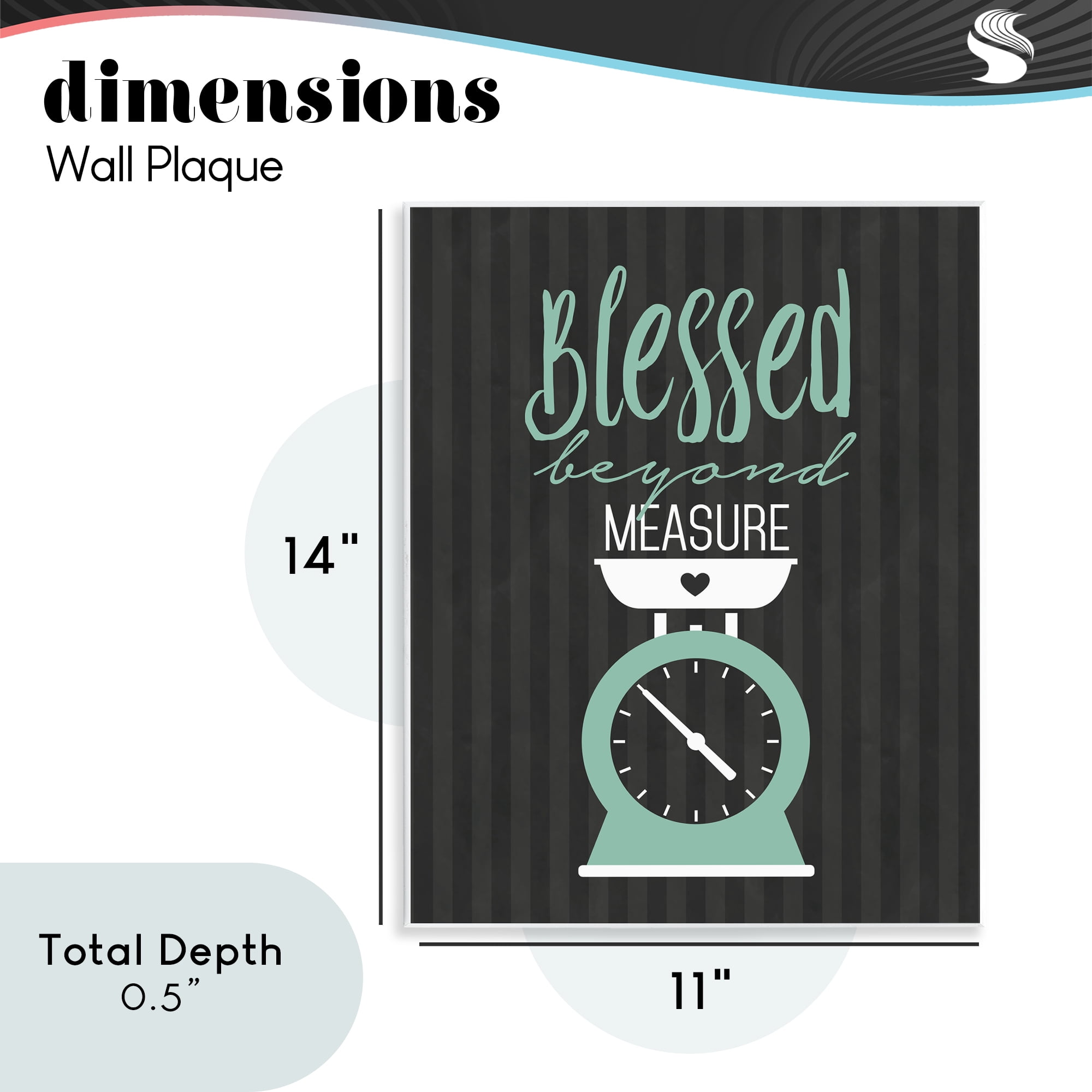 Blessed Beyond Measure Scale Wall Plaque Art, design by Lettered and Lined