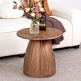 thumbnail image 6 of Round End Table for Living Room, Metal Small Side Table, Modern Nightstand Tea Table for Living Room, Walnut, 6 of 6