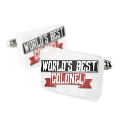 Cufflinks Worlds Best Colonel Porcelain Ceramic NEONBLOND