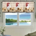 thumbnail image 3 of Sunflowers Rooster Farmhouse Short Window Curtain Valances, Farmhouse Vintage Beige Wooden Plaid Rod Pocket Kitchen Valances for Living Room Bedroom Bathroom Cafe 42" x 18", 3 of 8