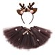 thumbnail image 1 of Faldas Para Niñas Falda Tutú Bebé Niños Faldas De Ballet De Navidad Falda De Fiesta Elegante Conjunto De Aro De Pelo Lindo Marrón Odeerbi LM103-8058, 1 of 7
