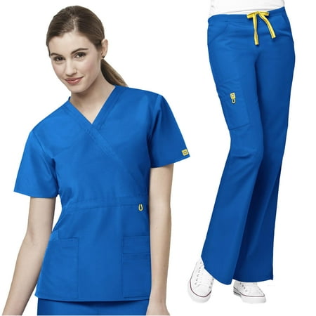 

Wonderwink Origins Golf Mock Wrap Tops & Romeo Women s Pant Scrub set [FREE SHIPPING]