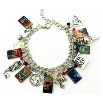 Mainstreet247 Harry Potter Books and Logo Charm Metal Novelty Charm Bracelet