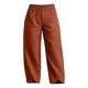thumbnail image 4 of Neewe Womens High Waist Pants Wide Leg Ankle Casual Button Waist Vacation with Pockets Daily Outfits, 4 of 6