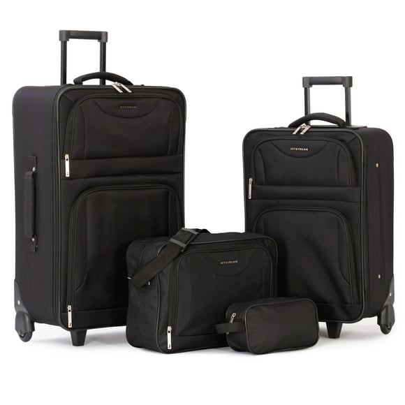 Jetstream Ensemble de Bagages Souples Atlantic 4 Pièces, Ensemble de Valises à Roulettes: Bagage Enregistré 25 pouces, Valise Cabine, Sac Fourre-tout et Trousse de Toilette