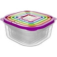 thumbnail image 3 of SUMMIT Square Food Storage Containers with Colorful Snap-On Lids – Set of 5 Plastic Kitchen Storage Containers, 3 of 13