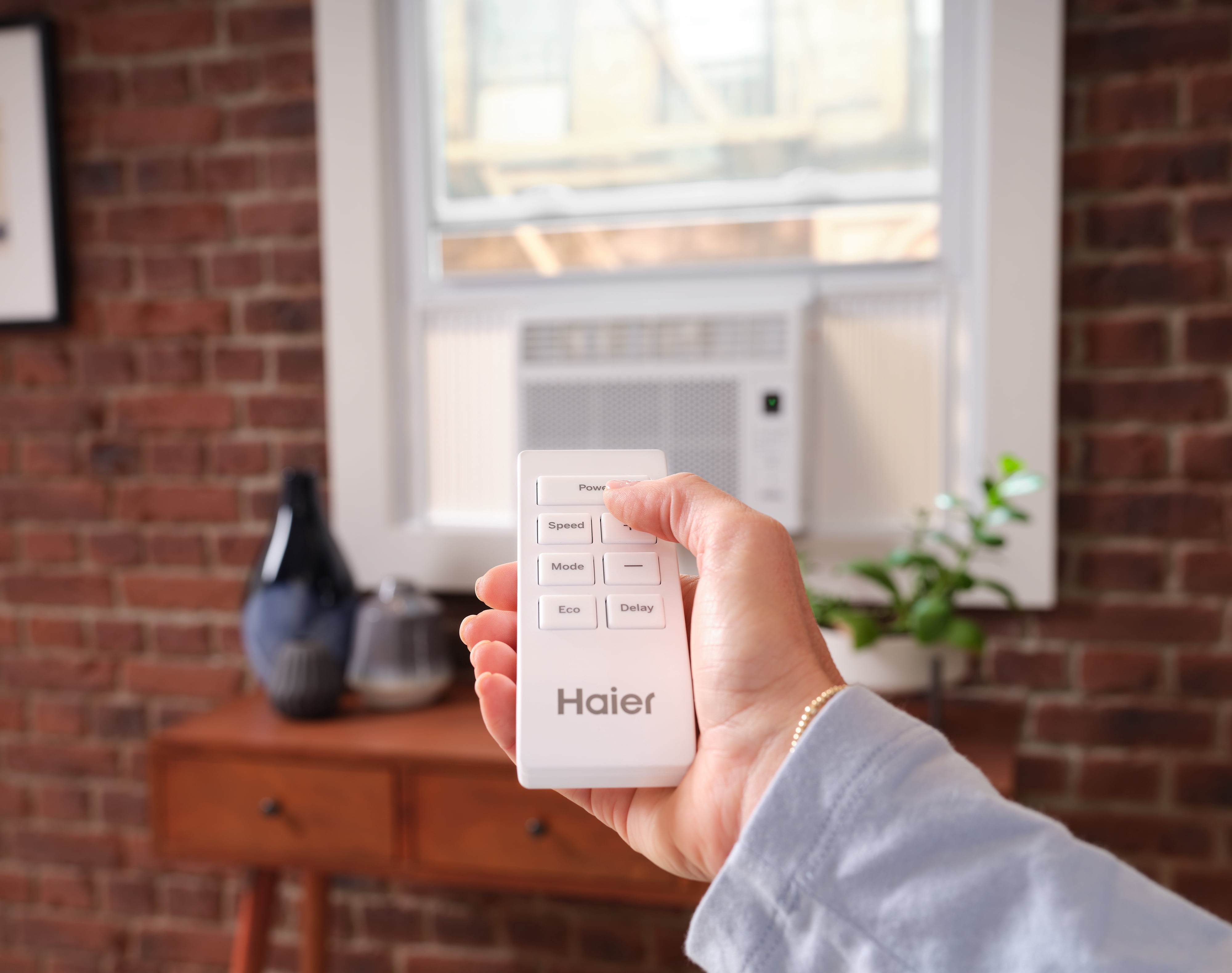 Haier 8,000 BTU Smart Window Air Conditioner, Cools Rooms up to 350 Sq ft, Easy Install Kit & Remote Included, 115V