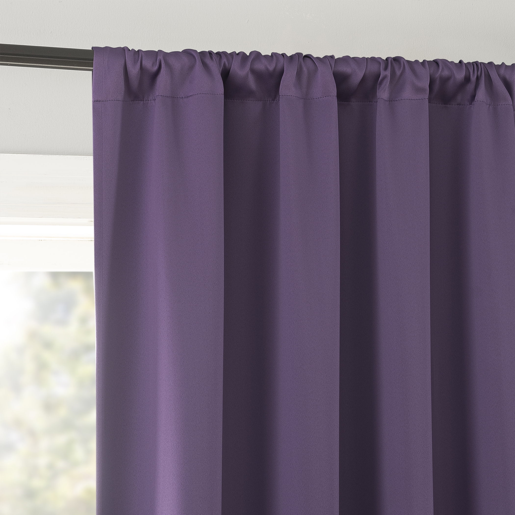 Sun Zero Rianna Theater Grade Extreme 100% Blackout Rod Pocket Curtain Panel, 40"X84", Amethyst Purple