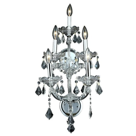 

Maria Theresa 5 light Chrome Wall Sconce Clear Royal Cut Crystal