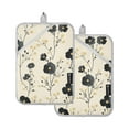 thumbnail image 7 of Yayeee Pot Holders Kitchen Heat Resistant with Pocket 7"x9.8" Cotton Oven Cooking Hot Pads, Small Black Flowers, 7 of 7