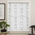 thumbnail image 4 of Grey Striped Coastal Semi Sheer Curtains Drapes for Living Room, Bedroom, French Doors Window 63 Inches Long, Nautical Beach Starfish Shell Rod Pocket Chiffon Curtain Drapery Voile Draperies Panel, 4 of 6