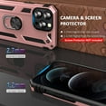thumbnail image 2 of 12 Pro Max Phone Case iPhone 12 Pro Max Rose Gold Case for Women,with Magnetic Stand,with Magnetic Car Mount Kickstand for iPhone 12 Pro Max 6.7" Rose Gold, 2 of 12