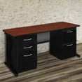 thumbnail image 3 of Regency Fusion 72" x 24" Double Pedestal Computer Desk in Cherry, 3 of 8