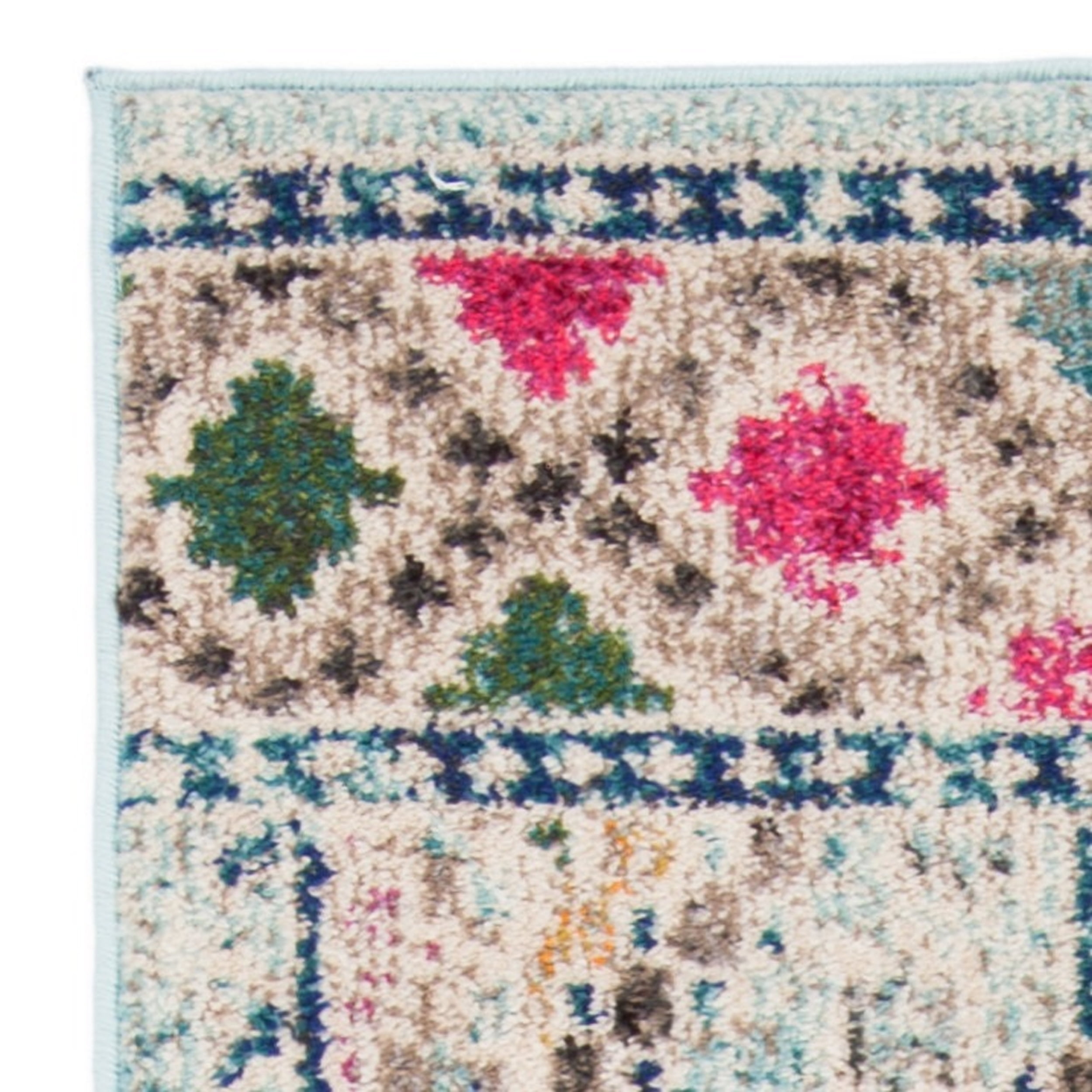 SAFAVIEH Madison Lanford Vintage Geometric Runner Rug, Blue/Yellow, 2'2" x 10'