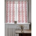 thumbnail image 4 of Red Gray Botanical Curtains 45 Inch Length,Sheer Curtains for Bedroom Living Room Window Pastoral Spring Summer Leaf Aesthetics Rod Pocket Drapes Kitchen Curtains Small Half Window 42"x45" 2 Panels, 4 of 6