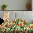 thumbnail image 3 of Tropical Soft Flannel Fleece Blanket, Exotic Pattern with Plumeria Hibiscus Monstera Palm Flowers and Leaves, Cozy Plush for Indoor and Outdoor Use, 50" x 60", Red Pale Yellow Green, by Ambesonne, 3 of 5