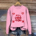 thumbnail image 2 of Gibobby Sudaderas para mujer Camiseta estampada de talla grande con estampado del día de San Valentín para mujer Top informal de manga larga (Rosa, S), 2 of 4